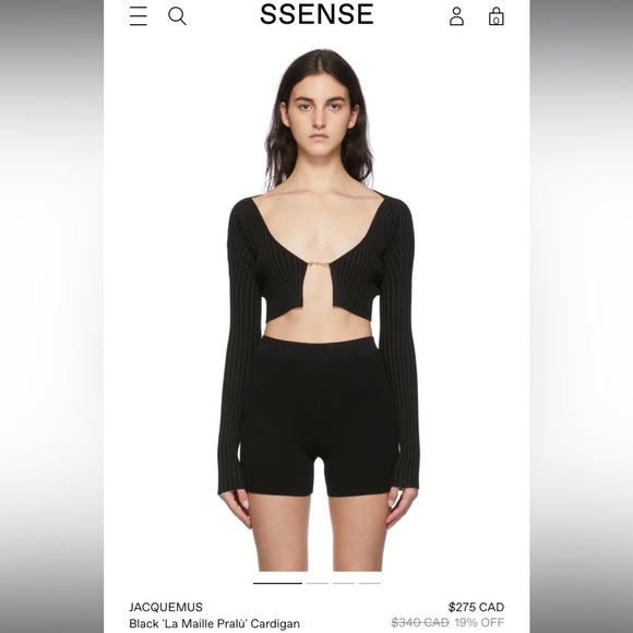 Jacquemus Sweaters - Jacquemus black la maille pralu cardigan size 36